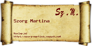 Szorg Martina névjegykártya